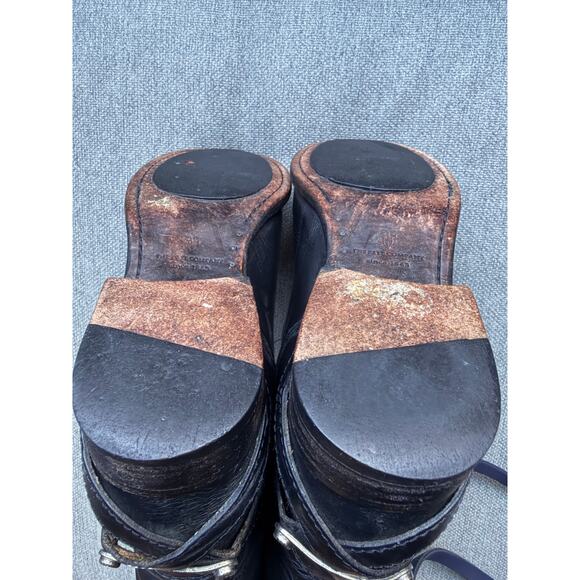 Frye Lindsay Vintage Plate Leather Knee-High Riding Boot Black Sz 7.5 - Picture 13 of 13